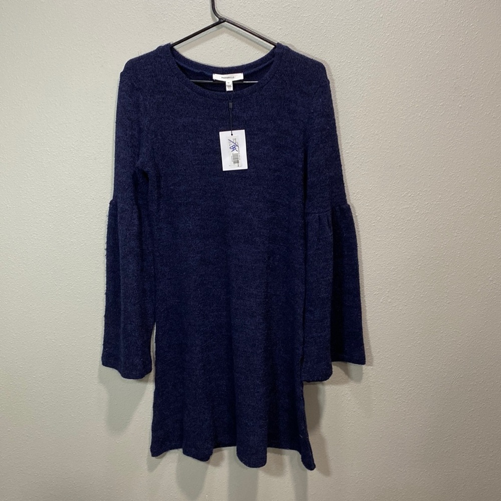 Wren & Willa  Anthropologie Adeline dress navy blue‎
